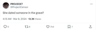 A comment reacting to the news (Image via X/ @PROJ3CT)